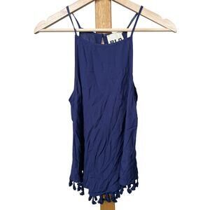 BLQ Size 1 Blue Rayon Women's Top